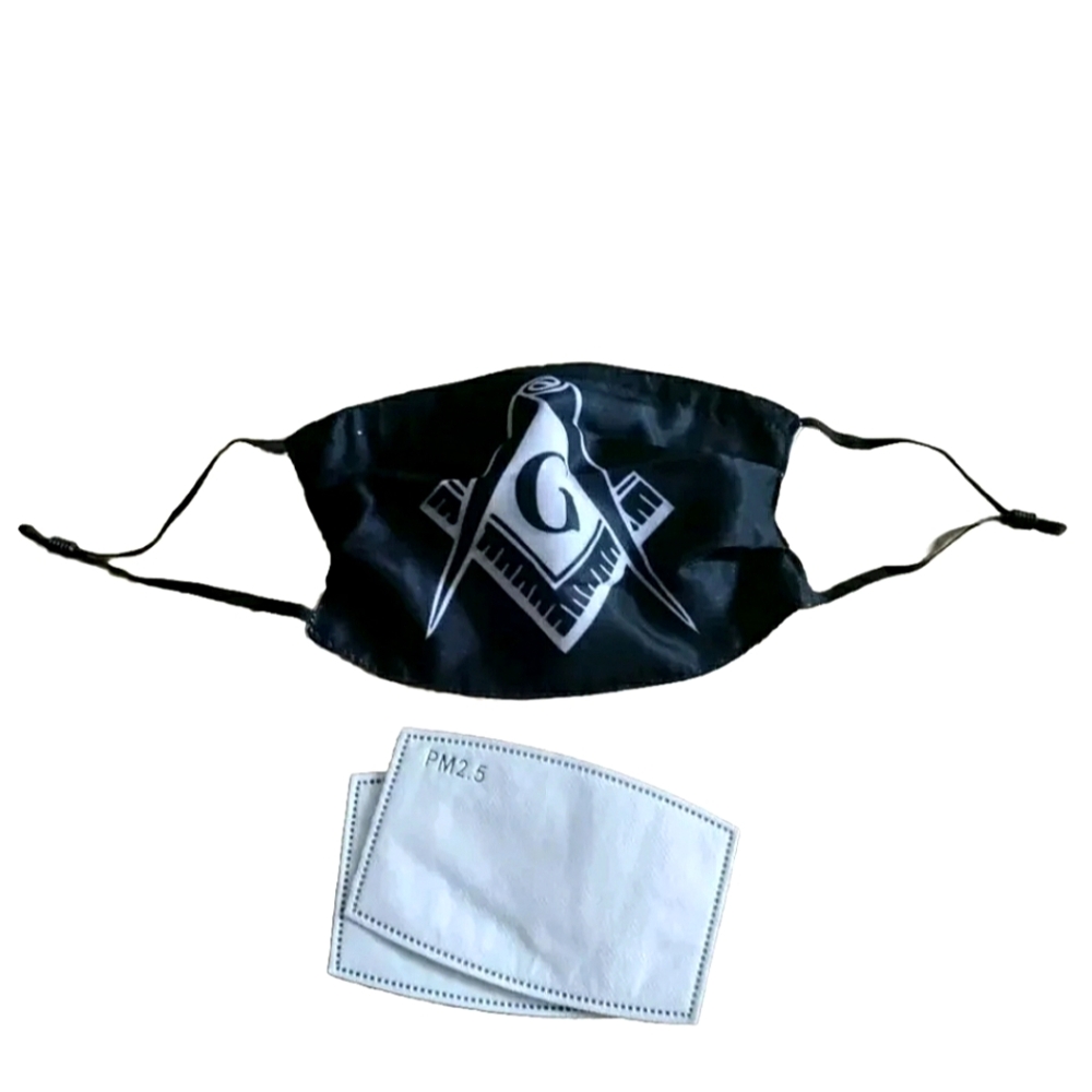 Masonic Square Compass Face Mask 2.5PM Fltrs. Ritual Men Frat Facewear Balaclava